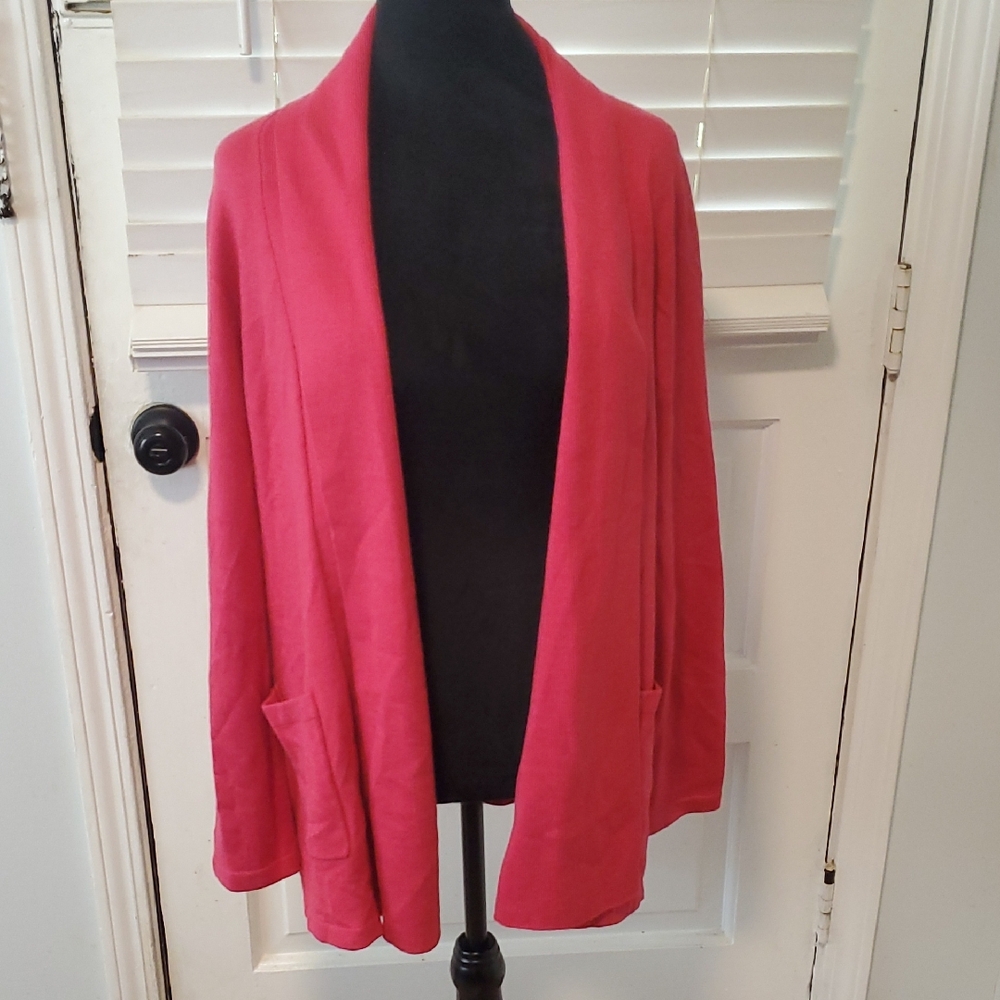 Allison Daley Rose-Pink Open Front Cardigan